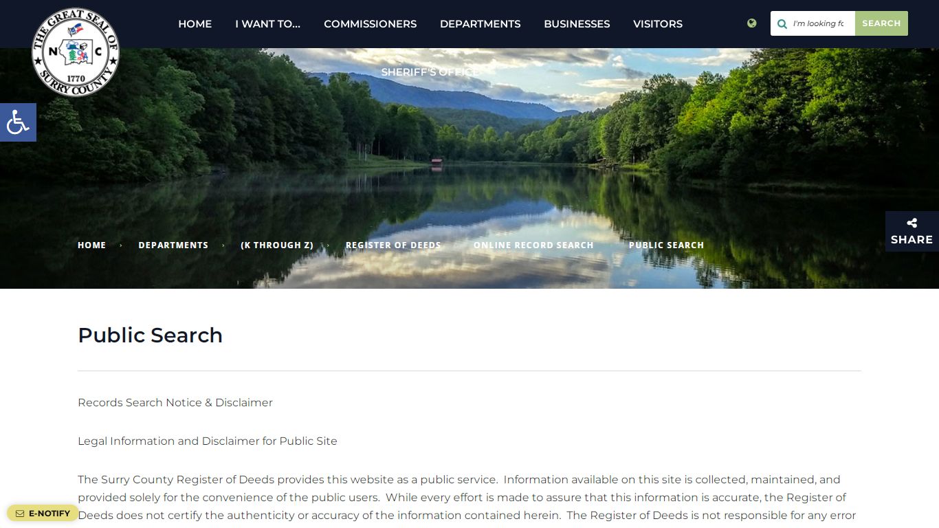 Public Search - Surry County, North Carolina